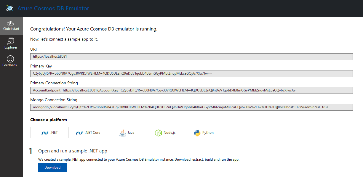 02_first_steps_in_Cosmos_DB_emulator