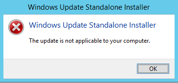 The update is not applicable to your computer