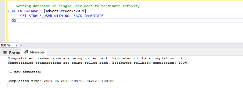 Database in restoring state and single user mode? See why and how to ...