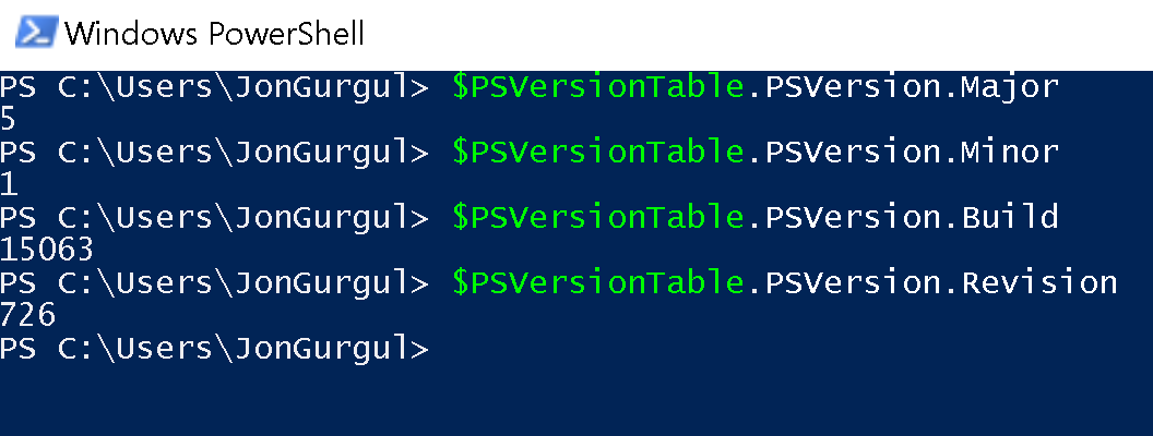 PSVersionTable.PSVersion.Parts